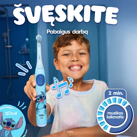 Oral-B iO Kids Disney Stitch elektrinis dantų šepetėlis vaikams