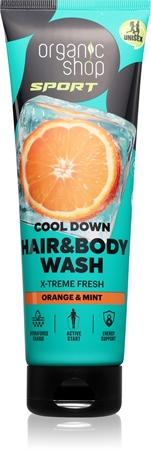Organic Shop Sport Orange & Mint Duschgel für Haare und Körper mit einer erfrischenden Wirkung