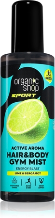 Organic Shop Sport Lime & Bergamot αναζωογονητική ομίχλη για σώμα και μαλλιά