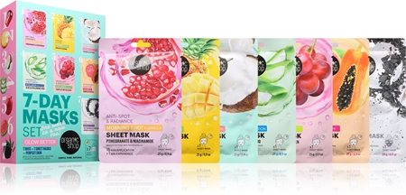 Organic Shop 7-Day Masks Set Glow Better sheet mask set