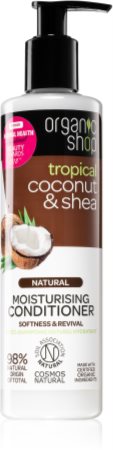 Organic Shop Natural Coconut & Shea ενυδατικό μαλακτικό για ξηρά και κατεστραμμένα μαλλιά