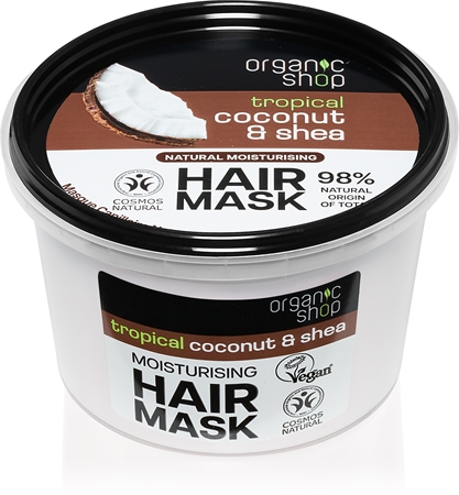 Organic Shop Natural Coconut & Shea masque cheveux intense pour un effet naturel