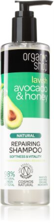 Organic Shop Natural Avocado & Honey elvyttävä shampoo kuiville ja vaurioituneille hiuksille