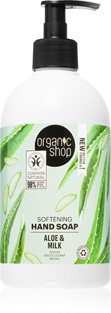 Organic Shop Organic Aloe & Milk Kopjošas šķidrās roku ziepes