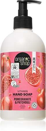 Organic Shop Pomegranate & Patchouli Plejende og flydende håndsæbe Med pumpe
