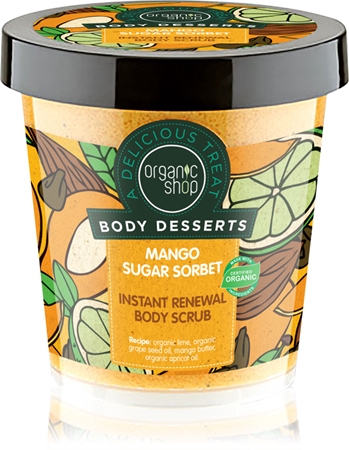 Organic Shop Body Desserts Mango Sugar Sorbet renewing sugar scrub for the body