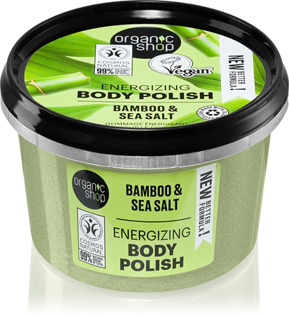 Organic Shop Organic Bamboo & Sea Salt енергизиращ скраб за тяло