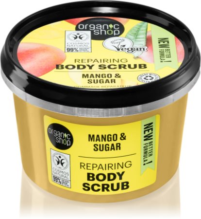 Organic Shop Mango & Sugar tělový peeling pro hedvábnou pokožku