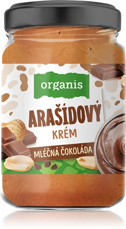 Organis Arašídový krém Mléčná čokoláda ořechová pomazánka