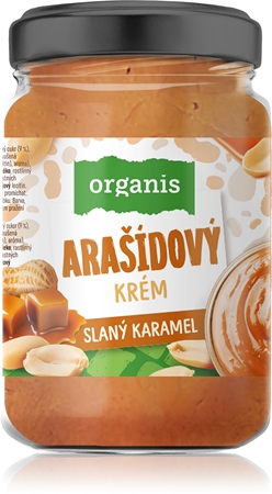 Organis Arašídový krém Slaný karamel ořechová pomazánka