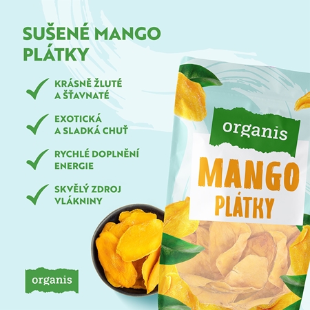 Organis Mango plátky sušené ovocie