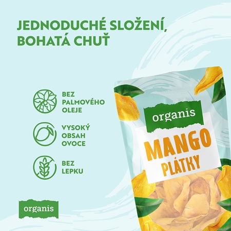 Organis Mango plátky sušené ovocie