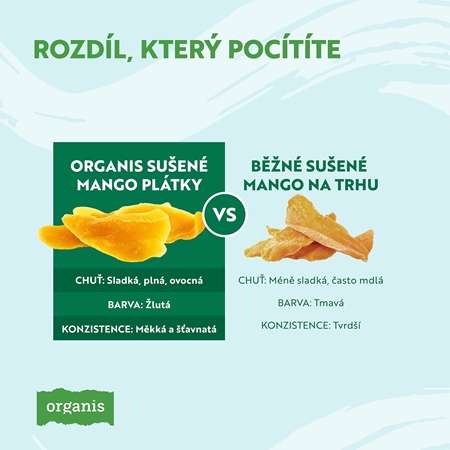 Organis Mango plátky sušené ovocie