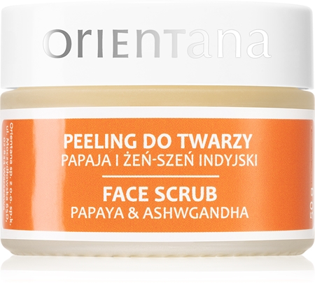 Orientana Papaya & Ashwagandha Face Scrub drėkinamoji veido kaukė