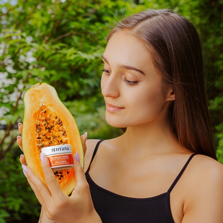 Orientana Papaya & Ashwagandha Face Scrub drėkinamoji veido kaukė