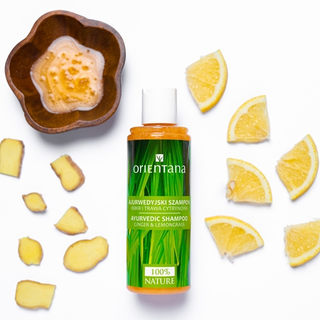 Orientana Ayurvedic Shampoo Ginger & Lemongrass osvěžující šampon