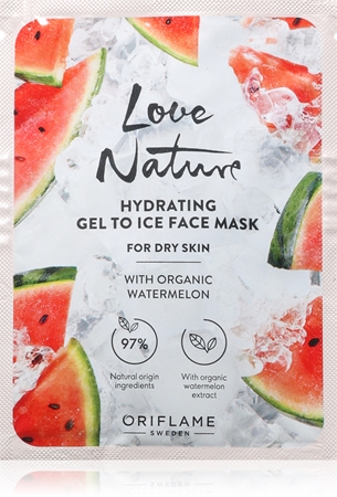 Oriflame Love Nature Gel To Ice Organic Watermelon hydratační pleťová maska pro suchou pleť