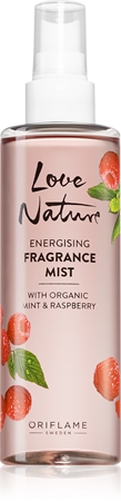 Oriflame Love Nature Organic Mint & Raspberry osvěžující tělový sprej s vůní malin