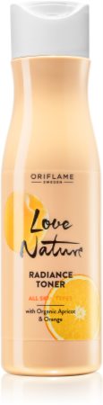 Oriflame Love Nature Organic Apricot & Orange loção facial iluminadora para hidratar pele e minimizar poros