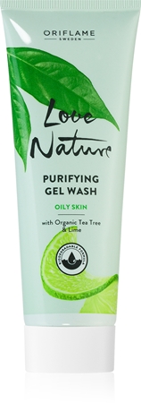 Oriflame Love Nature Organic Tea Tree & Lime hloubkově čisticí gel pro mastnou a problematickou pleť