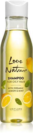 Oriflame Love Nature Organic Lemon & Mint globinsko čistilni šampon za mastne lase