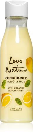 Oriflame Love Nature Organic Lemon & Mint lehký kondicionér pro mastné vlasy