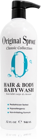 Original Sprout Classic Collection Hair & Body Babywash gel de limpeza para corpo e cabelo para pele sensível