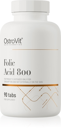 OstroVit Folic Acid 800 tabletki dla zwiększenia odporności, redukcji poziomu zmęczenia i wyczerpania