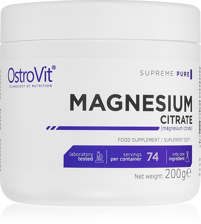 OstroVit Supreme Pure Cytrynian Magnezu zwiększenie wydolności fizycznej i regeneracja