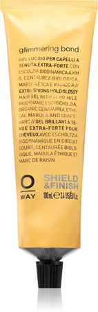 Oway Shield & Finish Glimmering Bond gel extra forte para penteados macios e brilhantes