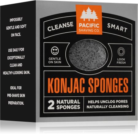 Pacific Shaving Konjac Sponges esponja esfoliante suave para rosto