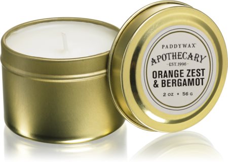 Paddywax Apothecary Orange Zest & Bergamot vonná svíčka v plechovce