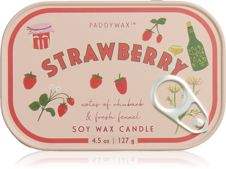 Paddywax Bistro Tin Strawberry scented candle in a tin