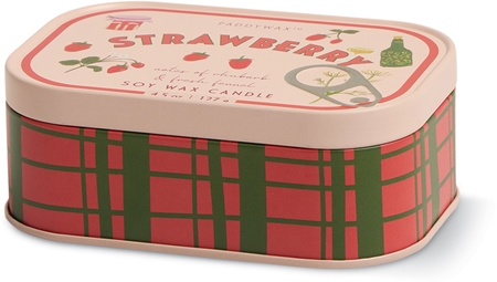 Paddywax Bistro Tin Strawberry scented candle in a tin