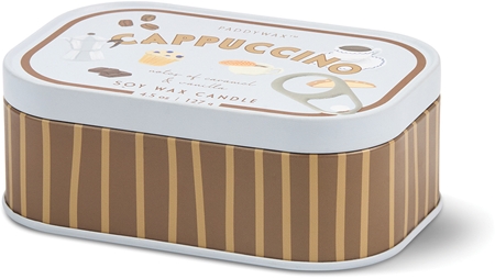 Paddywax Bistro Tin Cappuccino Duftkerze in blechverpackung