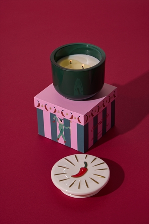 Paddywax Charmed Chili Pepper & Mango scented candle with cap