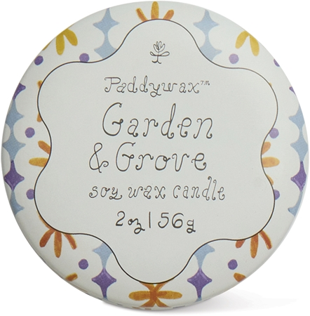 Paddywax Tulip Garden & Grove scented candle with cap