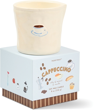 Paddywax Bistro Cappuccino Duftkerze aus Keramik