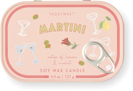 Paddywax Bistro Tin Martini Duftkerze in blechverpackung