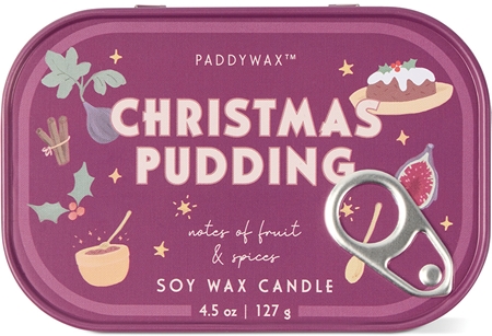 Paddywax Bistro Tin Christmas Pudding Duftkerze in blechverpackung