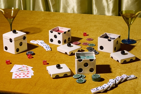 Paddywax Lucky Dice Lava Stone candela profumata di ceramica