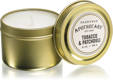 Paddywax Apothecary Tobacco & Patchouli bougie parfumée en métal