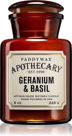 Paddywax Apothecary Geranium & Basil vonná svíčka