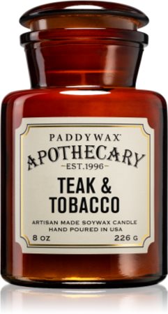 Paddywax Apothecary Candle 8 oz | Teak & Tobacco