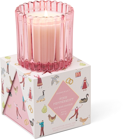 Paddywax 12 Days of Christmas Pink Peppermint candela profumata