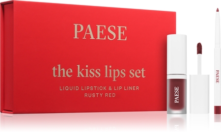 Paese The Kiss Lips Set Rusty Red gift set shade 04 Rusty Red