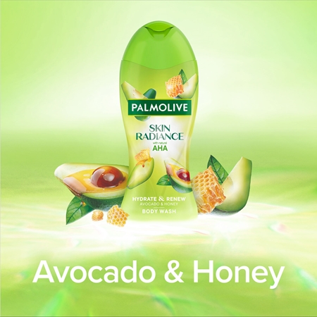 Palmolive Skin Radiance Avocado & Honey gel de banho esfoliante