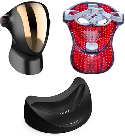 PALSAR7 Exclusive Set Professional LED Mask & Galvanic Iron set at a reduced price Black/Gold
