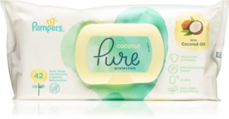Pampers Pure Protection Coconut Milde vådservietter til babyer til sensitiv hud