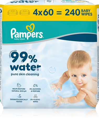 Pampers 99% Water Baby Wipes Wet Cleansing Wipes for children